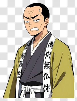 Gyomei Himejima - Nervous Monk In Kimono Transparent PNG
