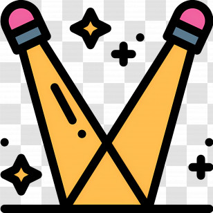 Spot Light - Yellow Spotlights With Sparkles Transparent PNG