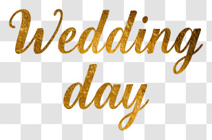 Wedding Day - Wedding Day Gold Script Transparent PNG