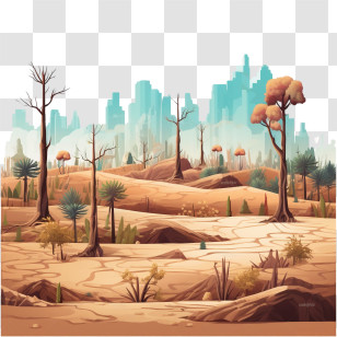 Combat Desertification
 - Arid Desert Landscape Illustration Transparent PNG