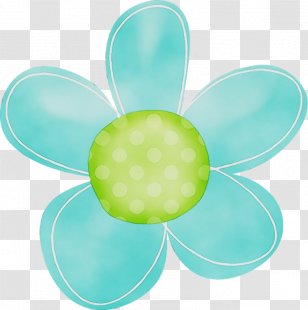 Green Aqua Turquoise Petal Circle - Watercolor Transparent PNG