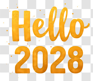 Hello 2028 - Hello 2028 Gold Text Transparent PNG