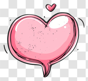 Pink Speech Bubble - Pink Cartoon Heart Illustration Transparent PNG