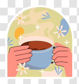Tea Time - Holding A Cup Of Coffee Transparent PNG