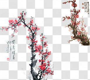 Dizi Chinese Flutes Musical Instrument - Wind - Ink Plum Transparent PNG