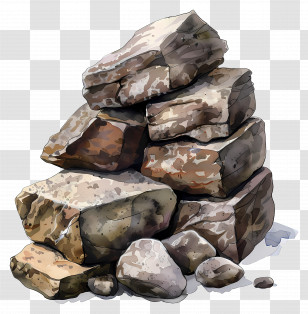 Riprap - Stack Of Natural Stones And Rocks Transparent PNG
