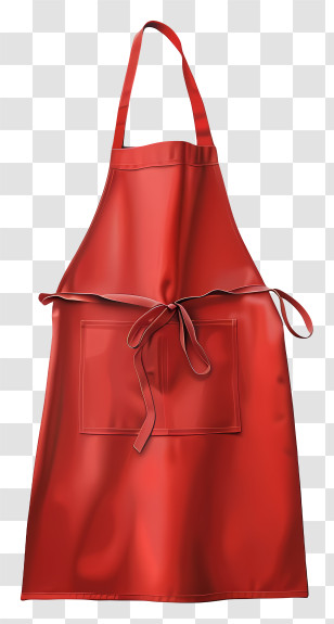 Apron - Bright Red Kitchen Apron Design Transparent PNG