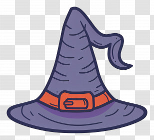 Halloween Cap - Purple Witch Hat For Halloween Transparent PNG