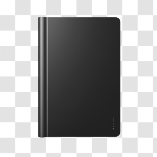 Book Cover Mockup - Sleek Black Notebook Transparent PNG