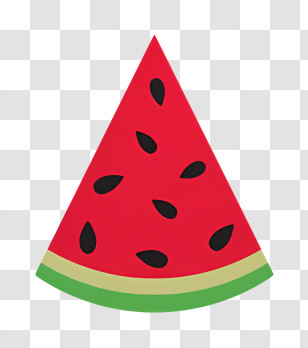 Watermelon Slice - Sharp Triangular Watermelon Slice Design Transparent PNG