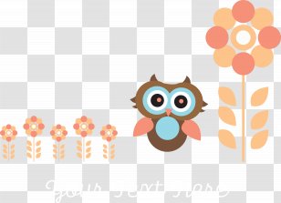 Vector Owl - Orange - Pattern Transparent PNG
