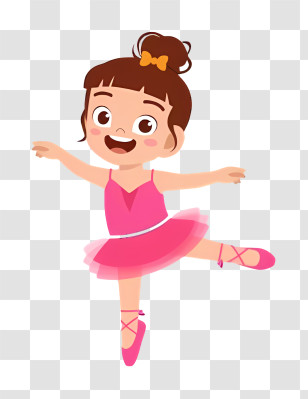 Dancer - Happy Little Ballerina In Pink Transparent PNG