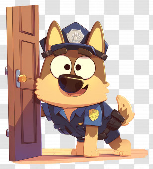 Dog Police - Cartoon Police Dog Character In Uniform Transparent PNG