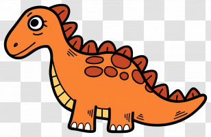 Cartoon Dinosaur - Orange Cartoon Dinosaur Illustration Transparent PNG