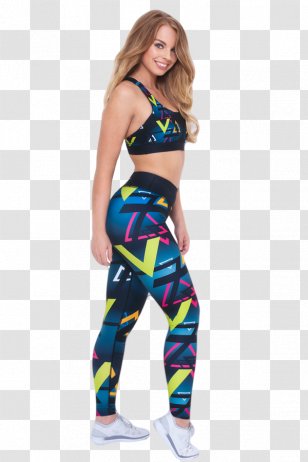 Leggings Sportswear Blue White - Flower - Shapping Transparent PNG