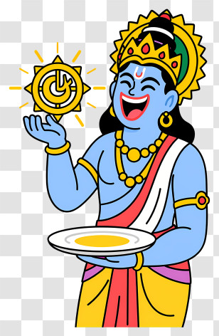Vishnu - Cheerful Blue Hindu Deity Transparent PNG