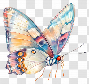 Butterfly Flying - Colorful Butterfly With Detailed Wings Transparent PNG