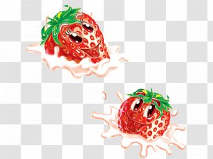 Strawberry Milk Aedmaasikas Cartoon - Animation Transparent PNG