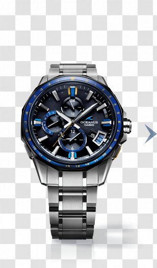 Solar-powered Watch Casio Oceanus Clock - Cobalt Blue Transparent PNG