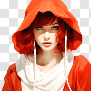 National Wear Red Day - Woman In Red Hood Portrait Transparent PNG