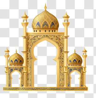 Islamic Frame - Golden Mosque Gate For Islamic Art Inspiration Transparent PNG