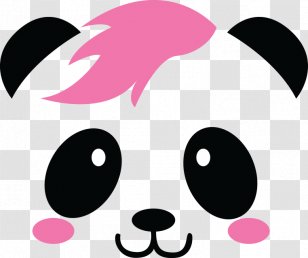 Giant Panda Bear Party Drawing - Black - Half Off Transparent PNG