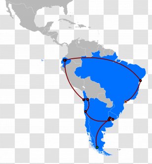 Latin America South United States Blank Map - Water Transparent PNG