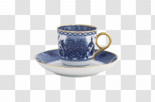Coffee Cup Saucer Demitasse Teacup - Mug - The Blue And White Porcelain Transparent PNG