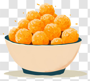 Laddu - Illustration Of Bowl Filled With Cheese Balls Transparent PNG