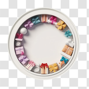 Circle Frame - Festive Gift Box Circle Design Transparent PNG
