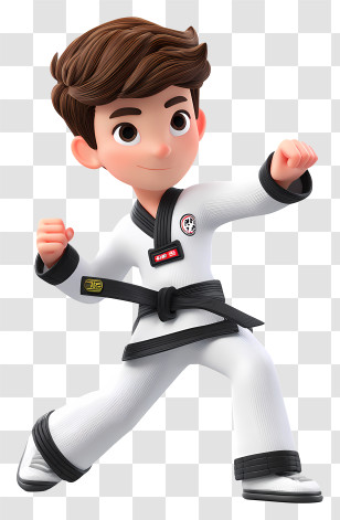Taekwondo 3d - Martial Artist In Karate Uniform Transparent PNG