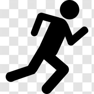 Stick Figure - Black Running Figure Icon For Fitness Transparent PNG