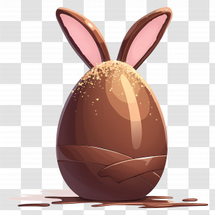 Chocolate Egg - Chocolate Bunny Egg For Easter Transparent PNG