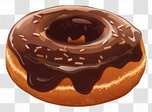 Doughnut - Delicious Chocolate Glazed Donut Transparent PNG