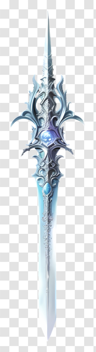 Diamond Sword Surrealist Fantasy - Mystic Ice Sword In Fantasy Theme Transparent PNG
