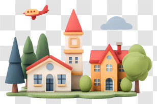 School Education - Small Cute Doodle House Transparent PNG