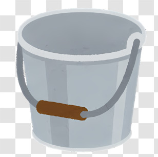 Icon - Gray Bucket With Wooden Handle Transparent PNG