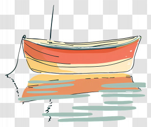 Boat - Simple Boat Drawing On Water Transparent PNG