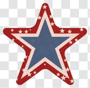 Cartoon - Patriotic Star With American Flag Colors Transparent PNG
