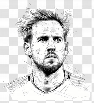 Harry Kane - Artistic Sketch Of A Man Transparent PNG
