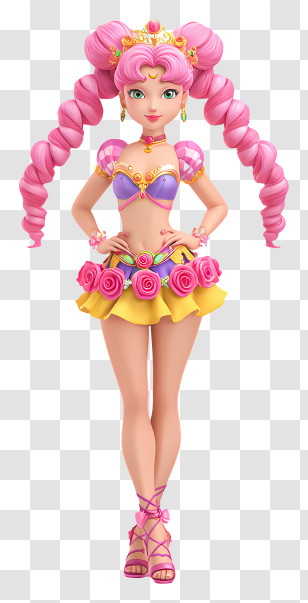 Cerecere From Sailor Moon - Pink Magical Girl With Rose Skirt Transparent PNG