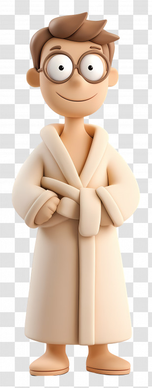 Bathrobe - Cartoon Man In A Bathrobe With Glasses Transparent PNG