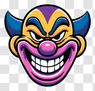 Clown Face Emoji - Colorful Cartoon Clown Face Transparent PNG