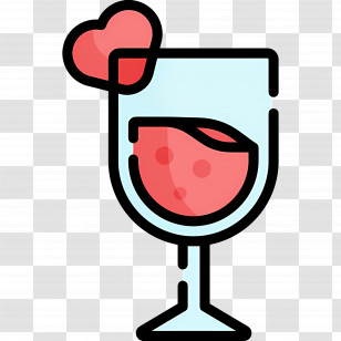 Champagne Glasses - Romantic Heart Wine Glass Transparent PNG