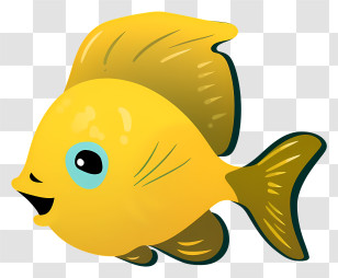 Yellow Fish - Yellow Cartoon Fish Illustration Transparent PNG