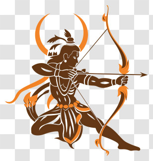 Rama Navami - Mythical Archer Illustration With Bow And Arrow Transparent PNG