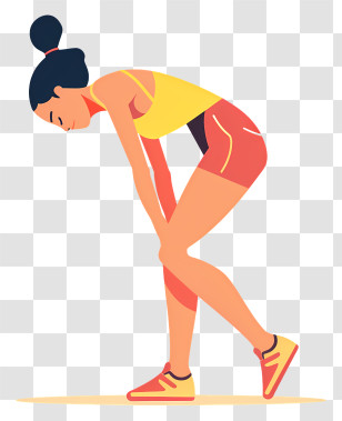 Woman Bending - Exhausted Woman In Sportswear Transparent PNG