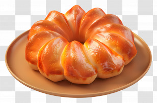 Brioche Bread - Caramel Glazed Pull-Apart Bread Illustration Transparent PNG