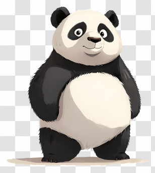 Panda Bear - Cute Panda Cartoon Illustration Transparent PNG