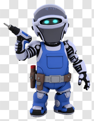 Robot Worker Using Tools - Robot With Drill Tool Transparent PNG